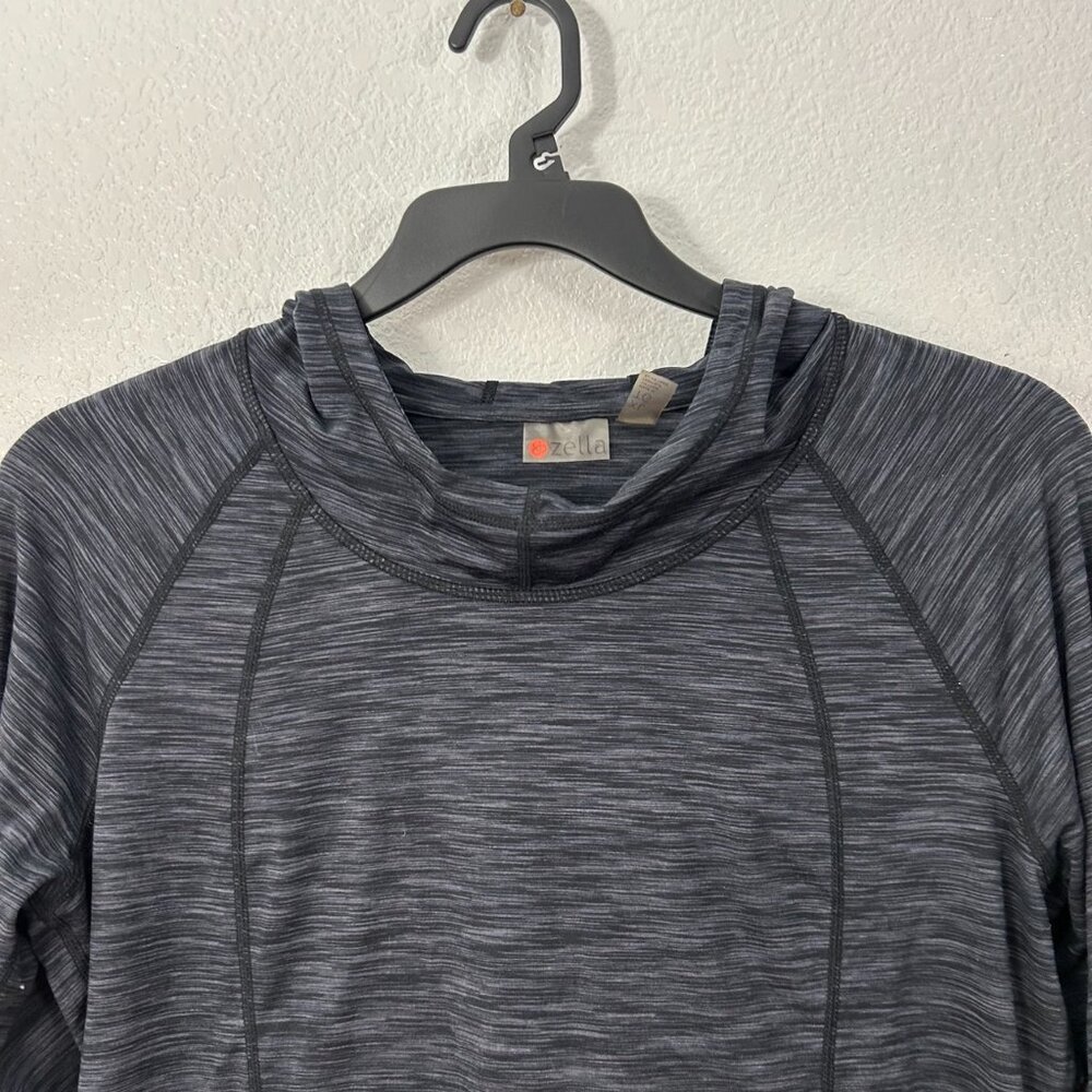 Zella Soft Hooded Space Dye Long Sleeve Top Lightweight - Picture 2 of 8